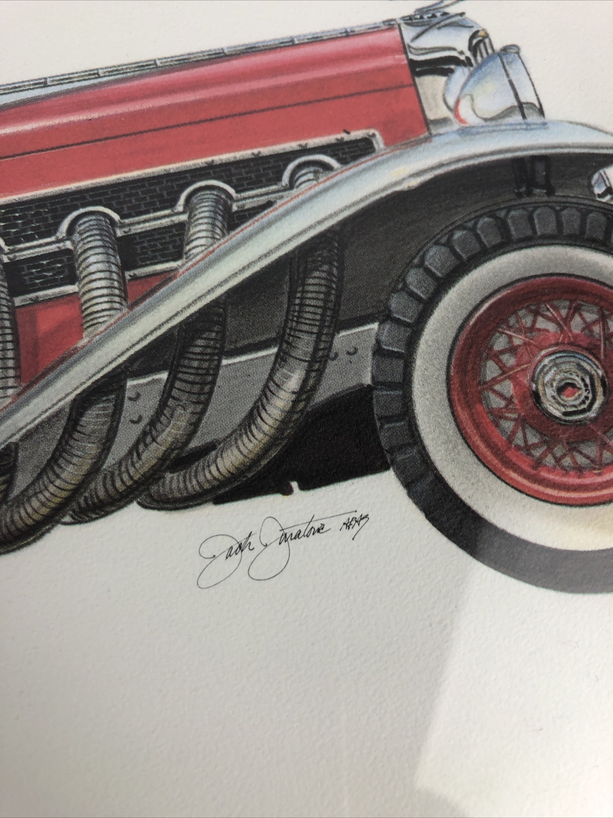 Framed Duesenberg Roadster- Straight  8 Automemories Art Print Fast Free Ship