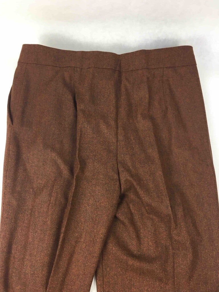 Etro Mens Dress Pants Brown Zip Fly Pockets Wool Blend Stretch Trousers 44