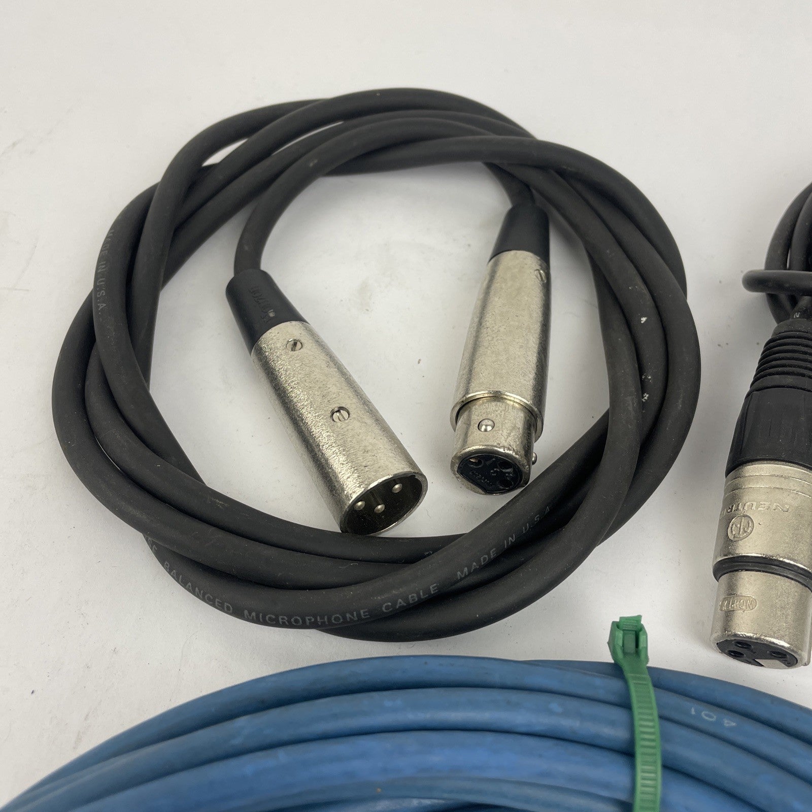 XLR 3 Pin Female - XLR 3 Pin Male Mic Audio Cord lot of 3 Neutrik Horizon Cannon