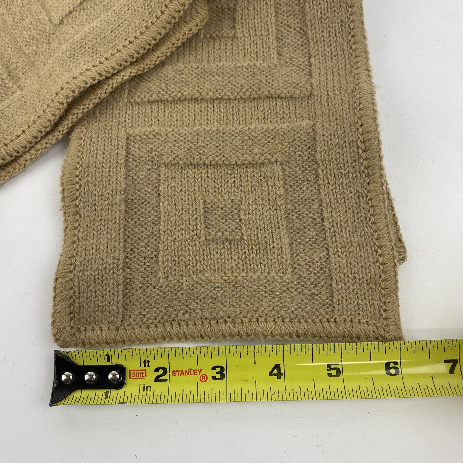 Missoni Knitted Light Brown Viscose Warm Knit Scarf Made In Italy 64" x 6"