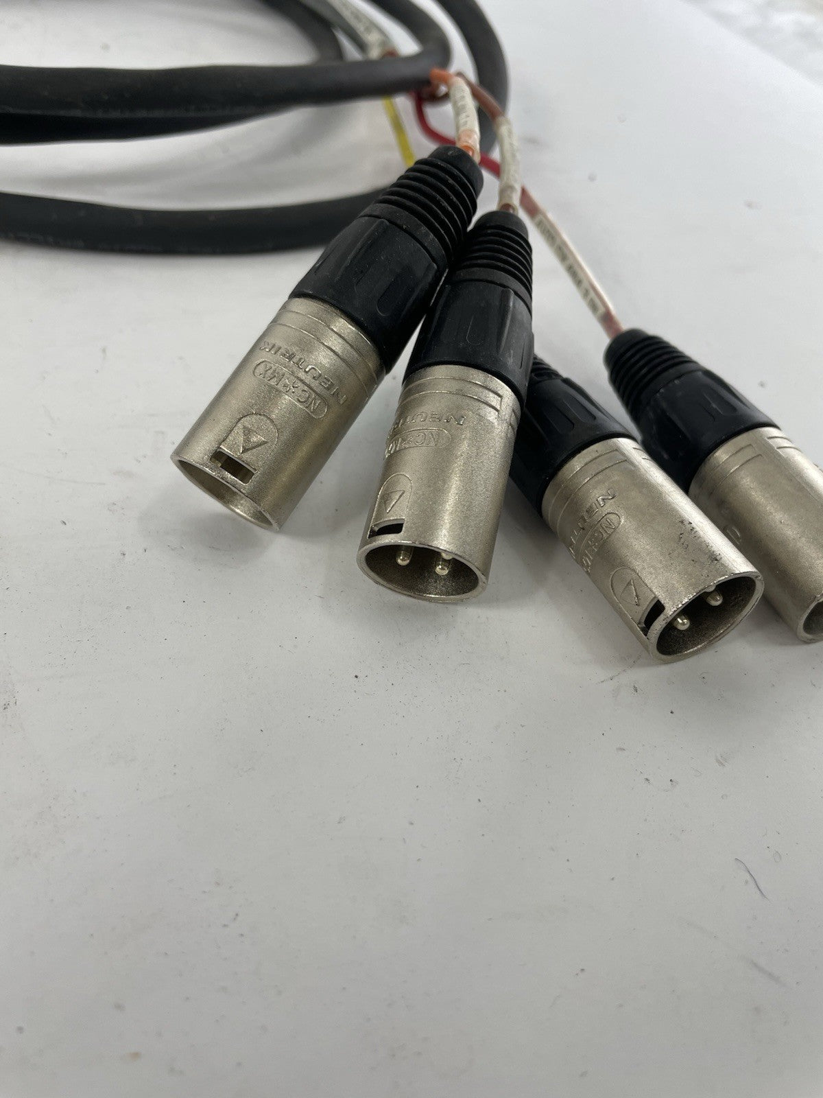 Belden 4 Channel Male 1/4" Phone to 3-Pin Neutrik XLR MALE Snake Cable 9'