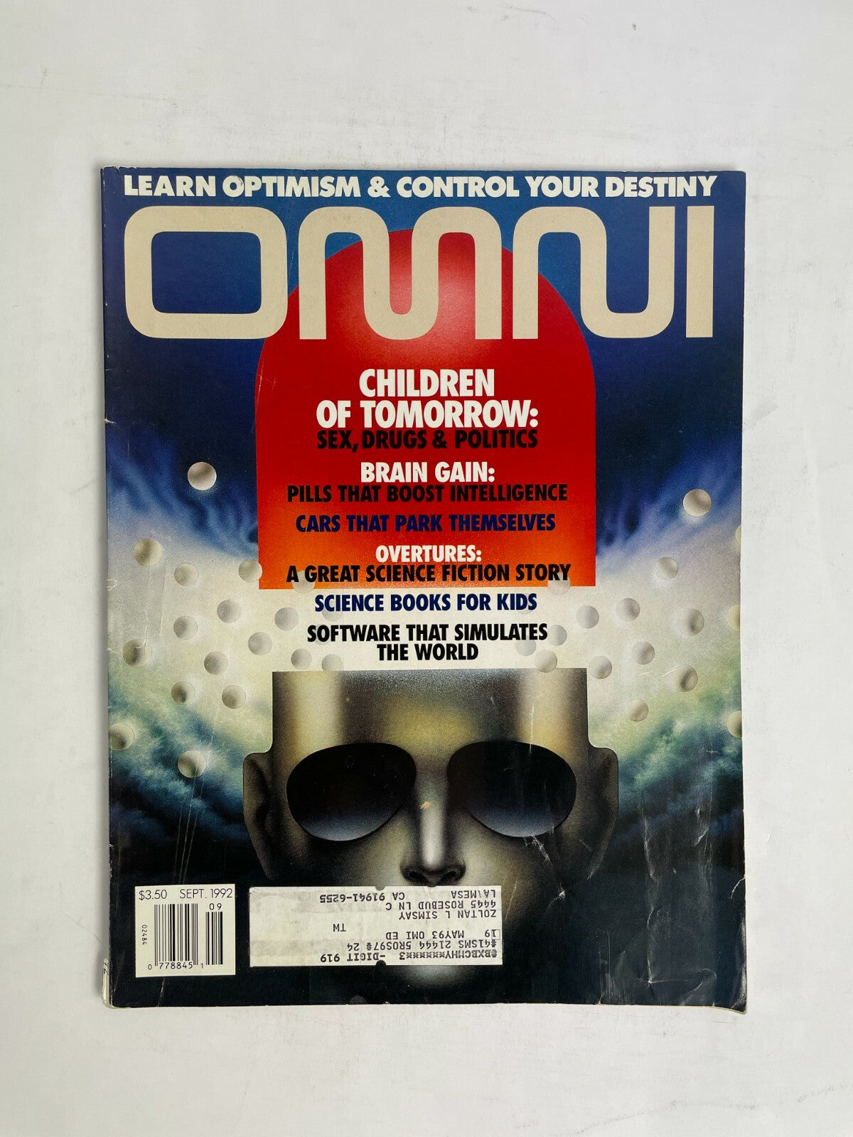 September 1992 Omni Magazine Learn Optimism&Control Your Destiny Brain Gain Drug
