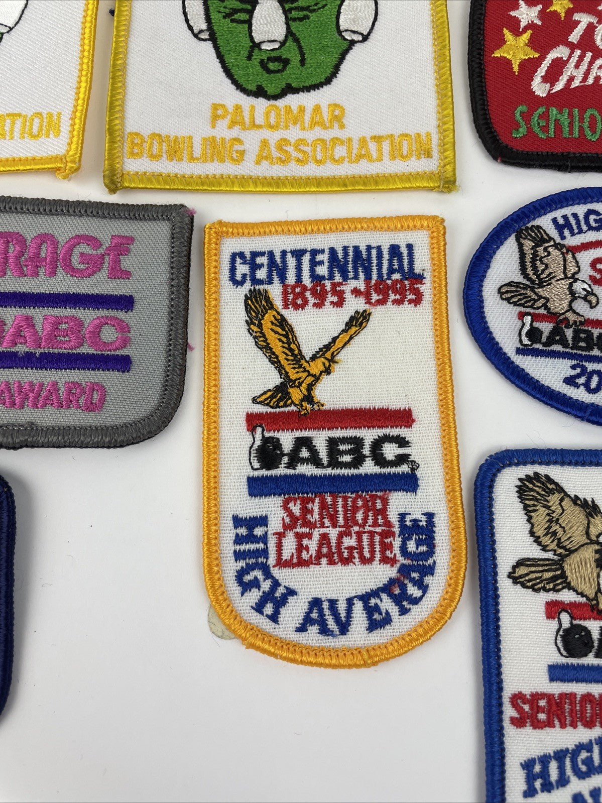 Lot Of 14 Vintage Bowling Patches Split ABC WIBC Sour Apple Bowling Association
