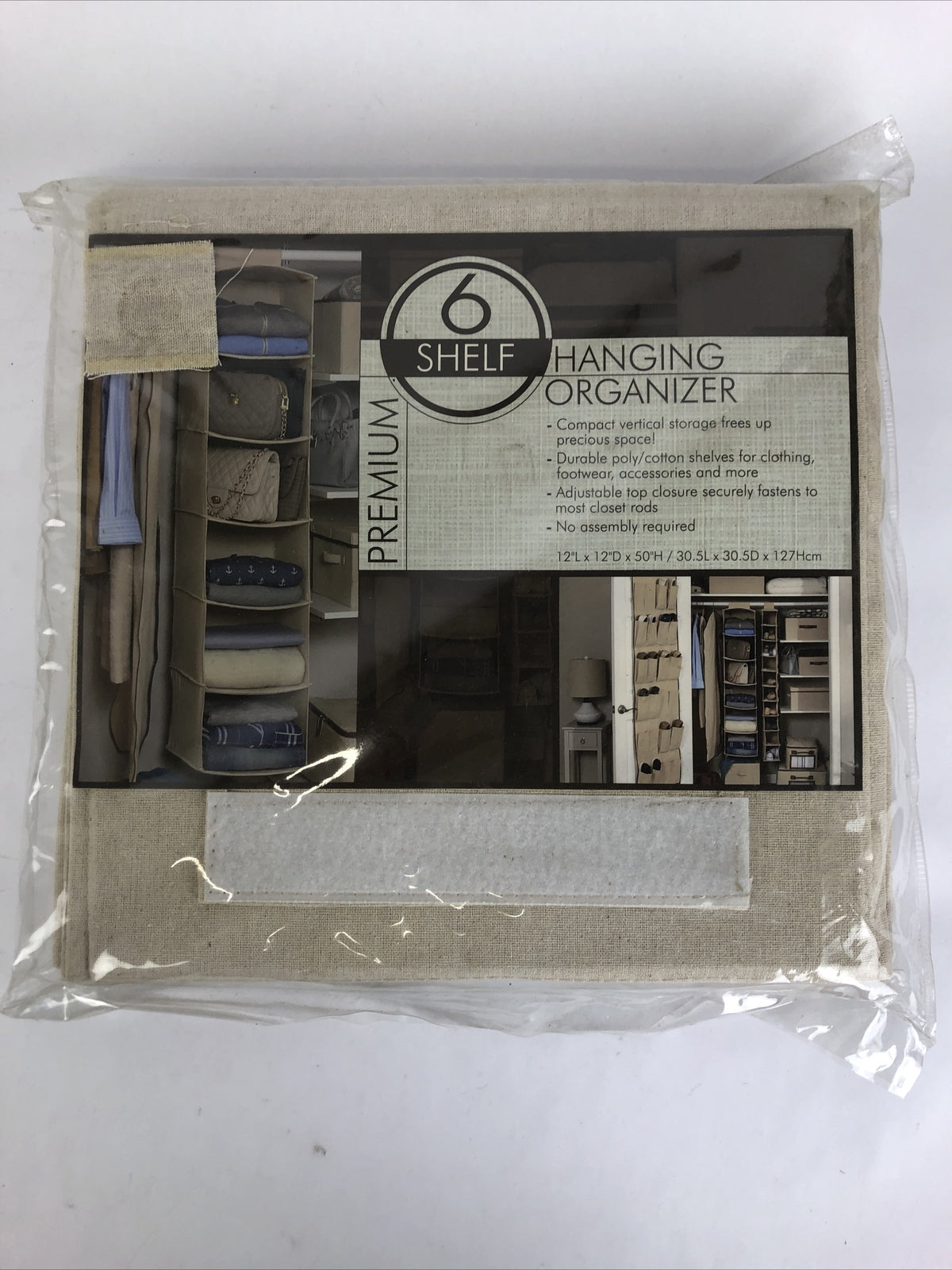 6-Shelf Hanging Closet Organizer Collapsible Hanging Closet Shelves Hanging LOOK
