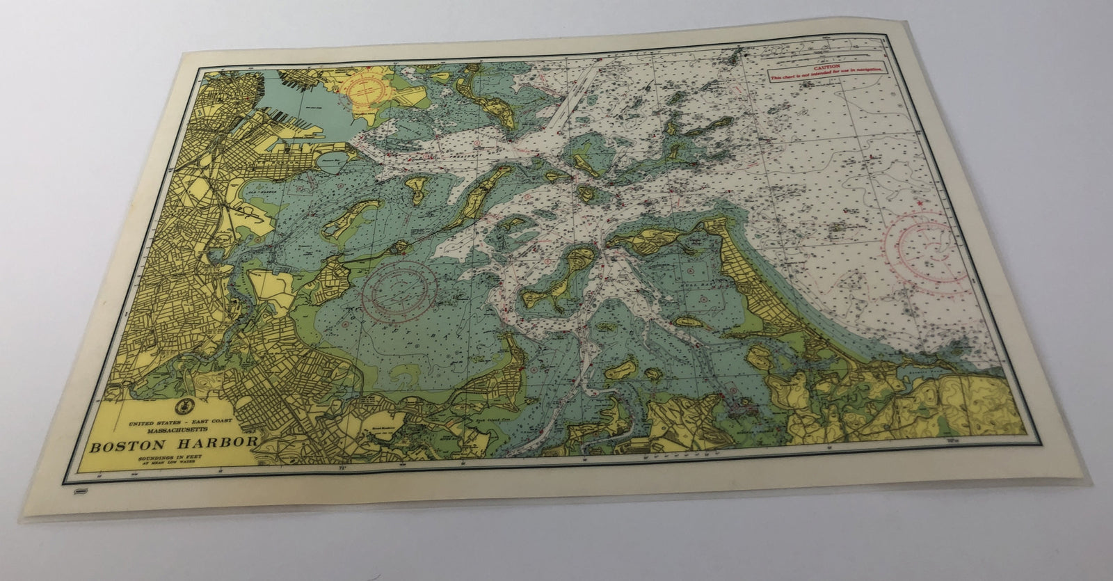 Boston Harbor Massachusetts United States Nautical Sonar Chart Map Laminated