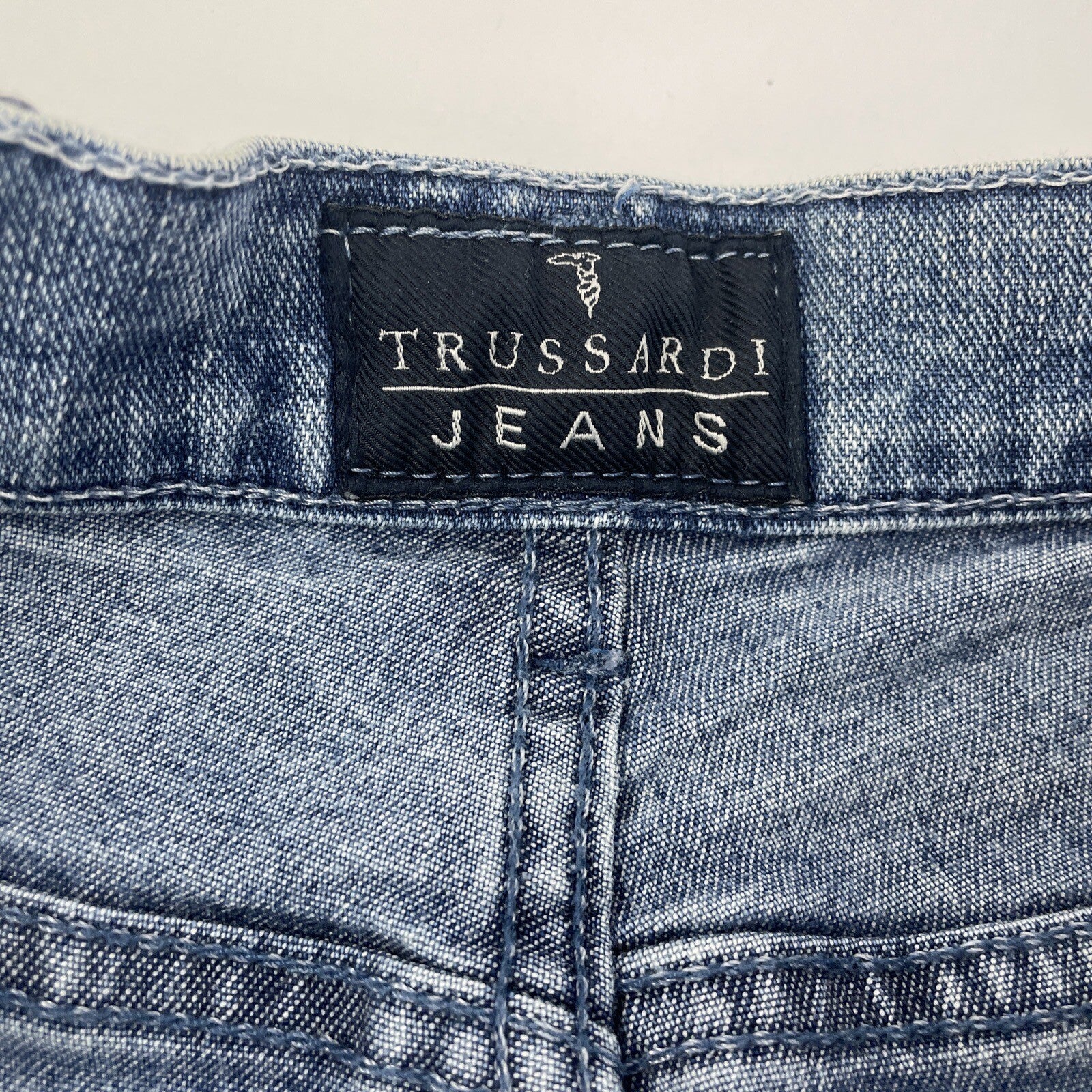 Trussardi Denim Blue Jeans Fitted Hip Size 32 UK Trousers - LOOK