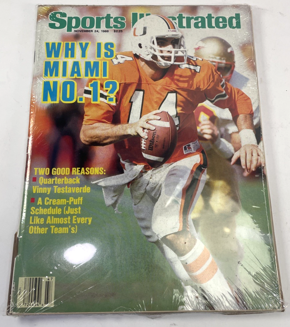 Sports Illustrated November 24 1986 Vinny Testaverde Miami Hurricanes Football