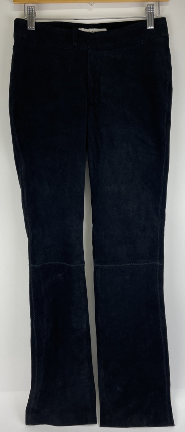 MONTOYA  Genuine Suede Leather Pants Size XS Nylon Lined Jet Black