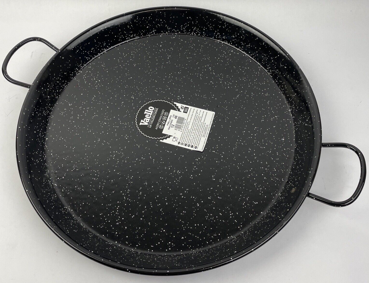 Paella Pan VAELLO LA Valenciana Paellera ferro 2 manici martello 46cm 18" Spain
