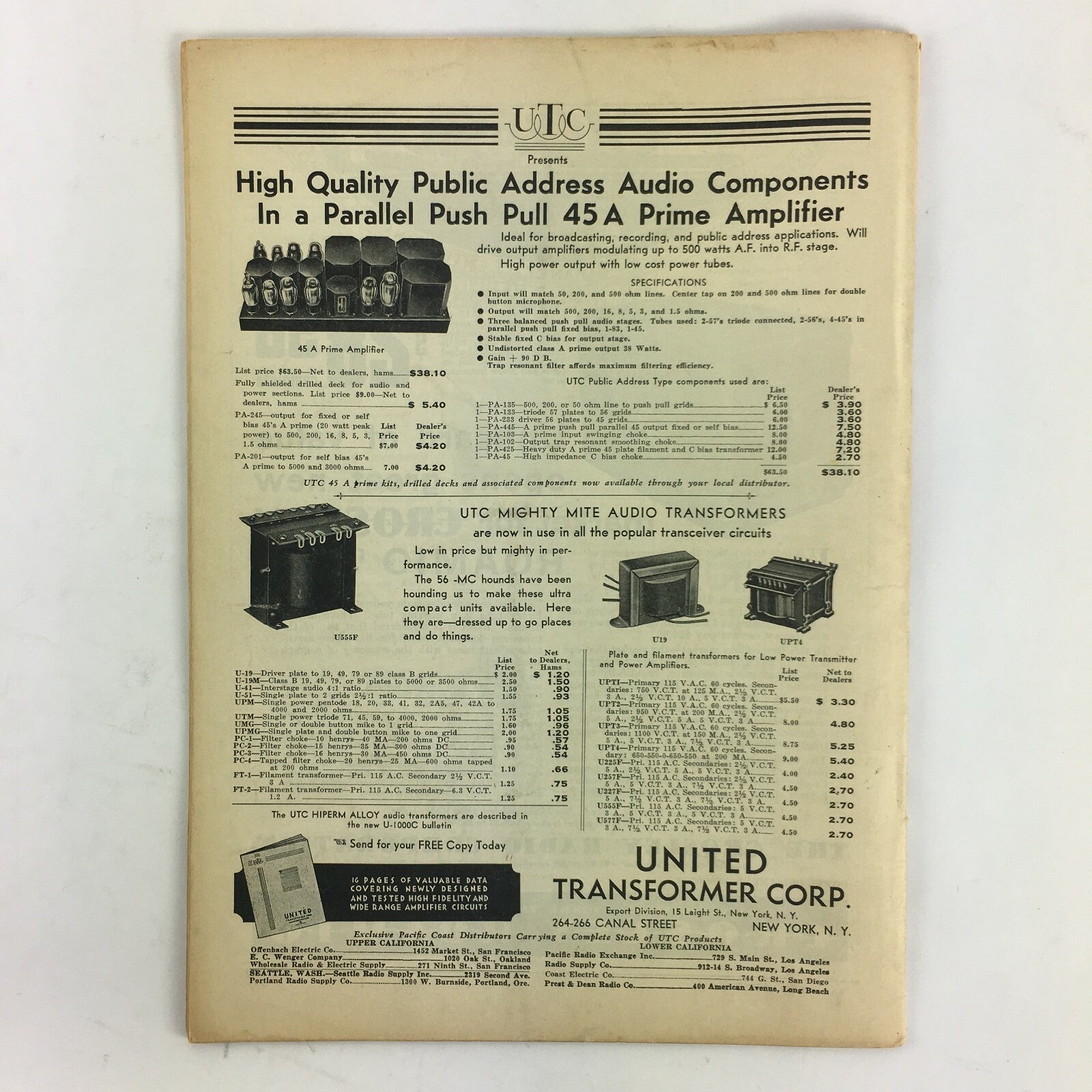 August 1934 Radio Magazine Low Cost RK-20 Radio Telephone Siamese Oscillator