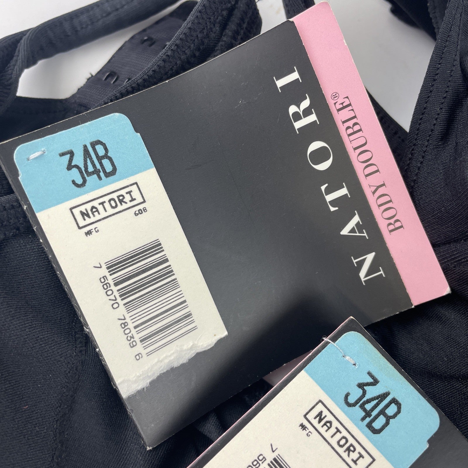 2 x New NATORI Body Double 34469 Black Underwire Brassiere Bra Sz 34B - 34 B