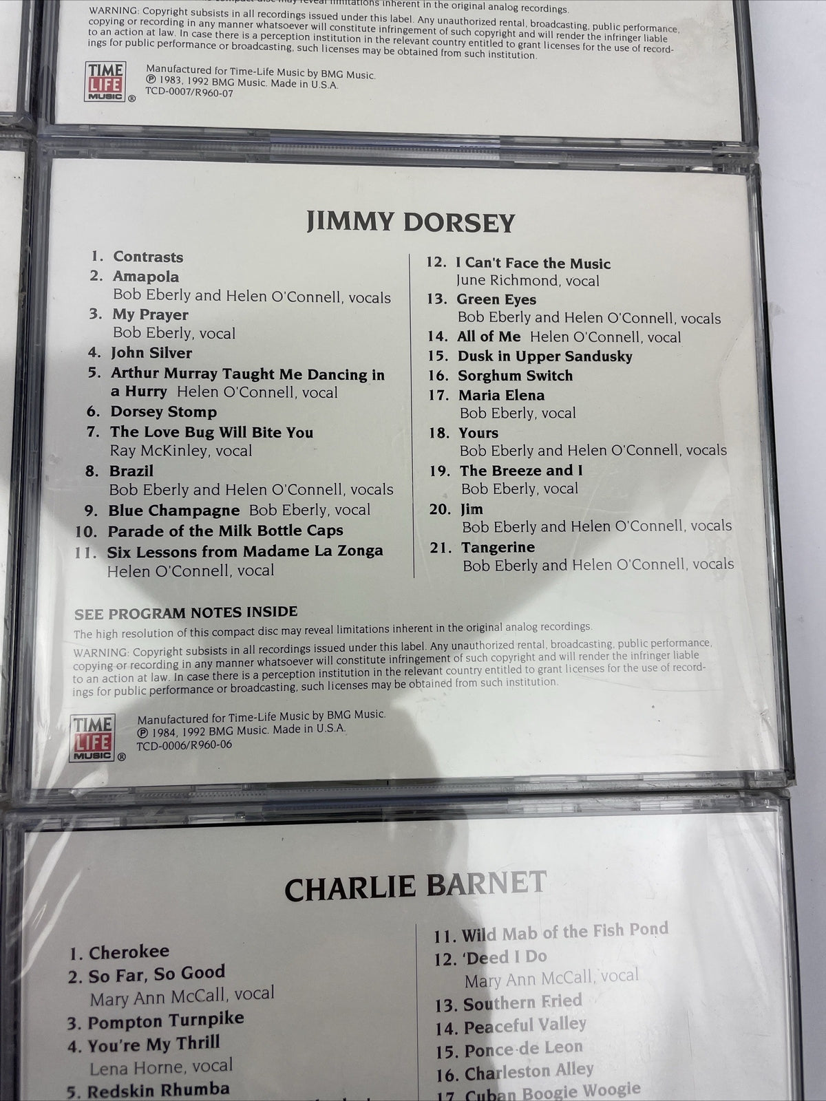 Lot of 6 x Time-Life Big Bands Sealed Hype Stickers Crosby Brown Dorsey CD #72