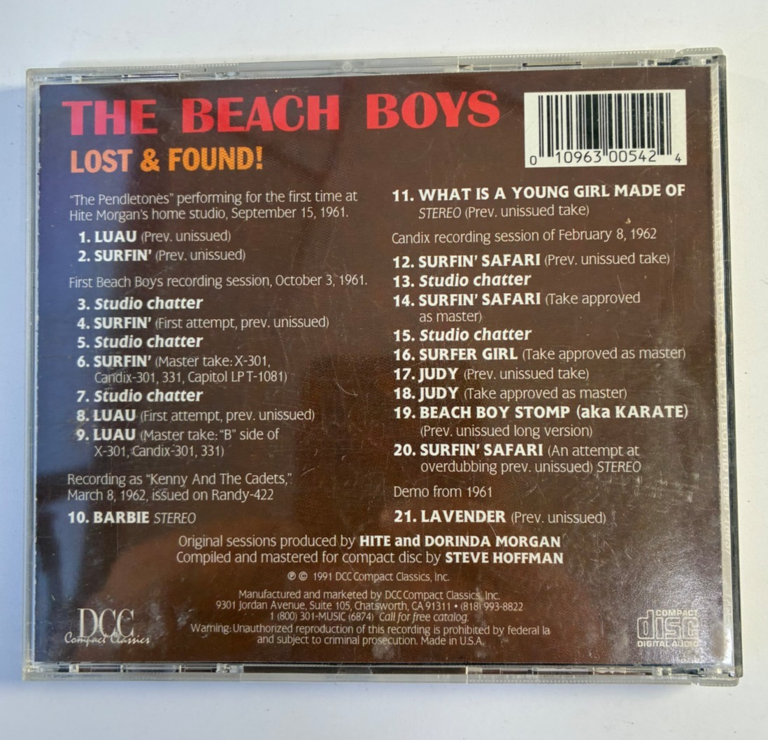The Beach Boys - Lost & Found 1961-1962 CD DCC Compact Classic 1991 Album