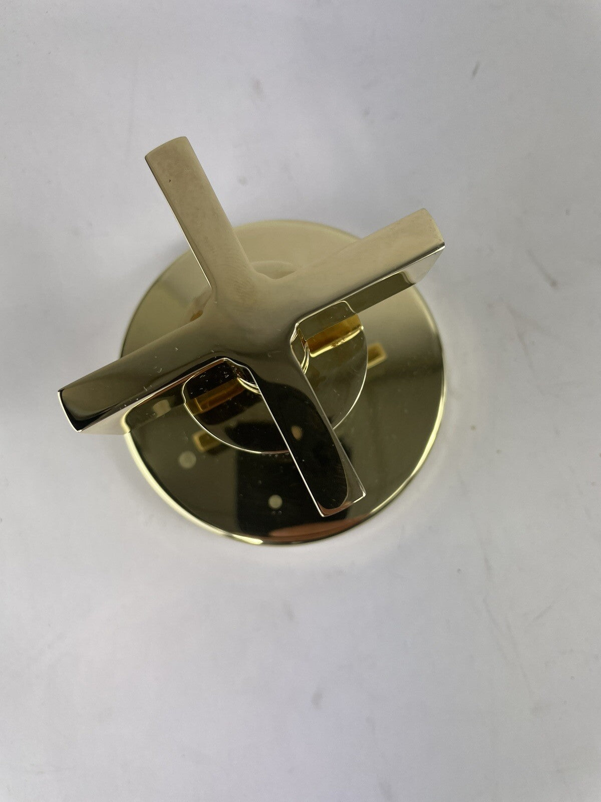 KALLISTA One P24423-CR-ULB cross handle volume control valve trim unlacquered brass