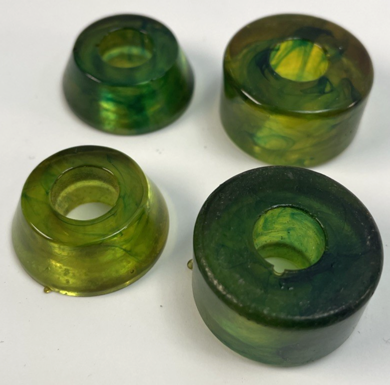 Vintage Skateboard Parts OEM Tracker Trucks Bushing Hard Green Swirl 95a * USA *