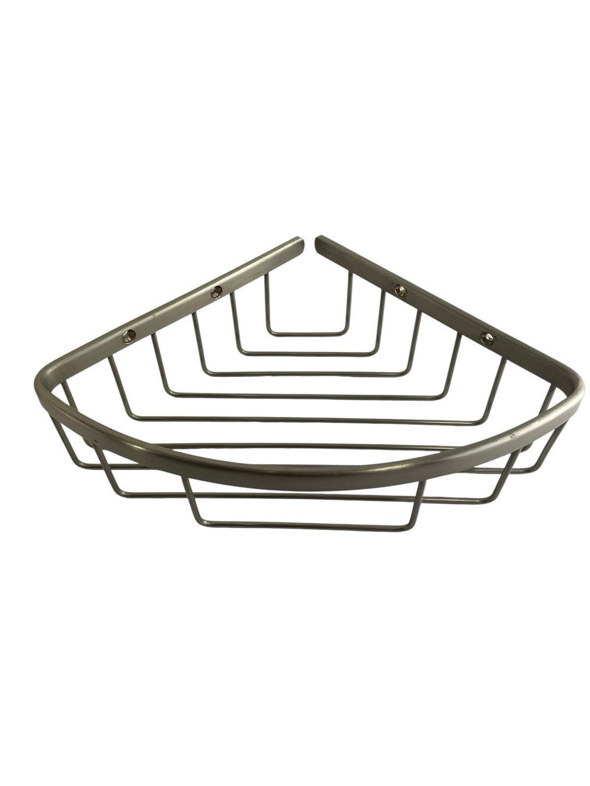 AquaBrass Medium Corner Shower Basket Shelf Brushed Nickel