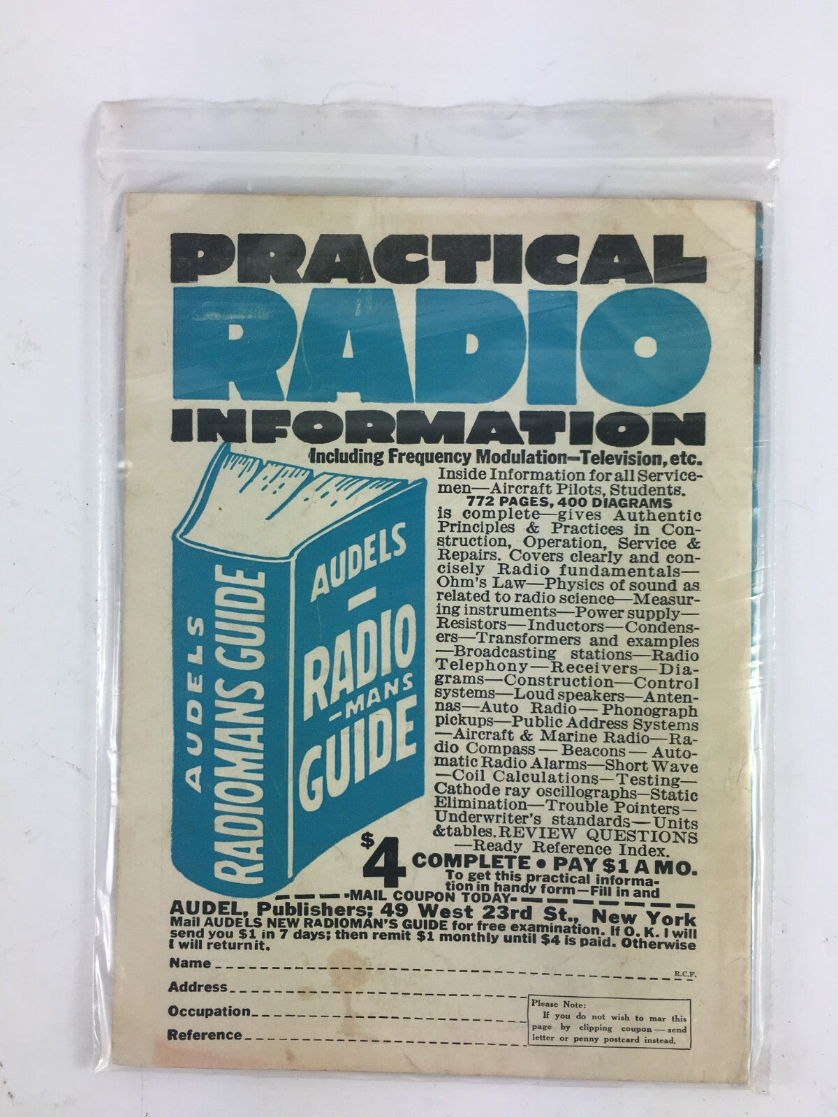 October 1942 Radio Craft Magazine Radio and Television Over 100 illustrations