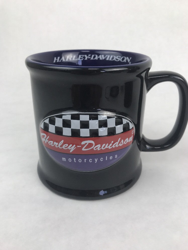 new harley davidson fat boy Raised Logo coffee mug Chrome Rare