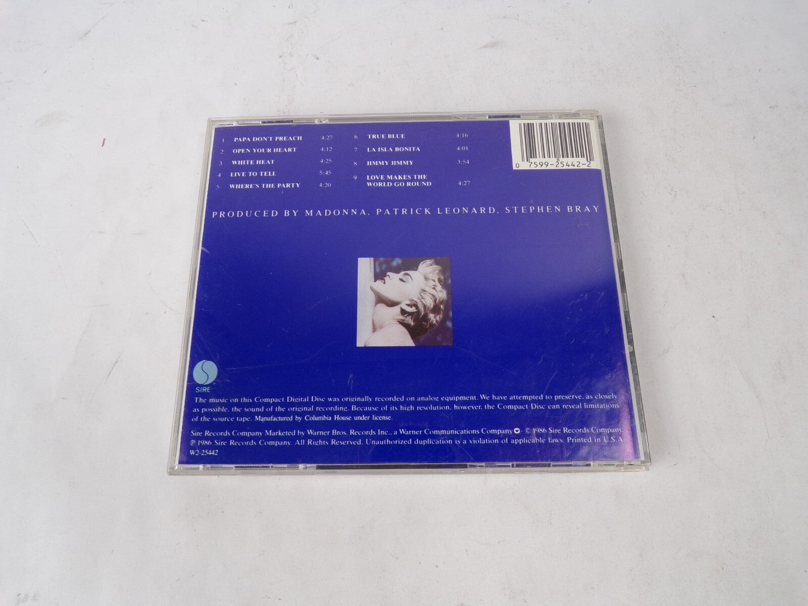Madonna/True Blue Papa Don't Preach Open Your Heart White Heat Live To TellCD#62