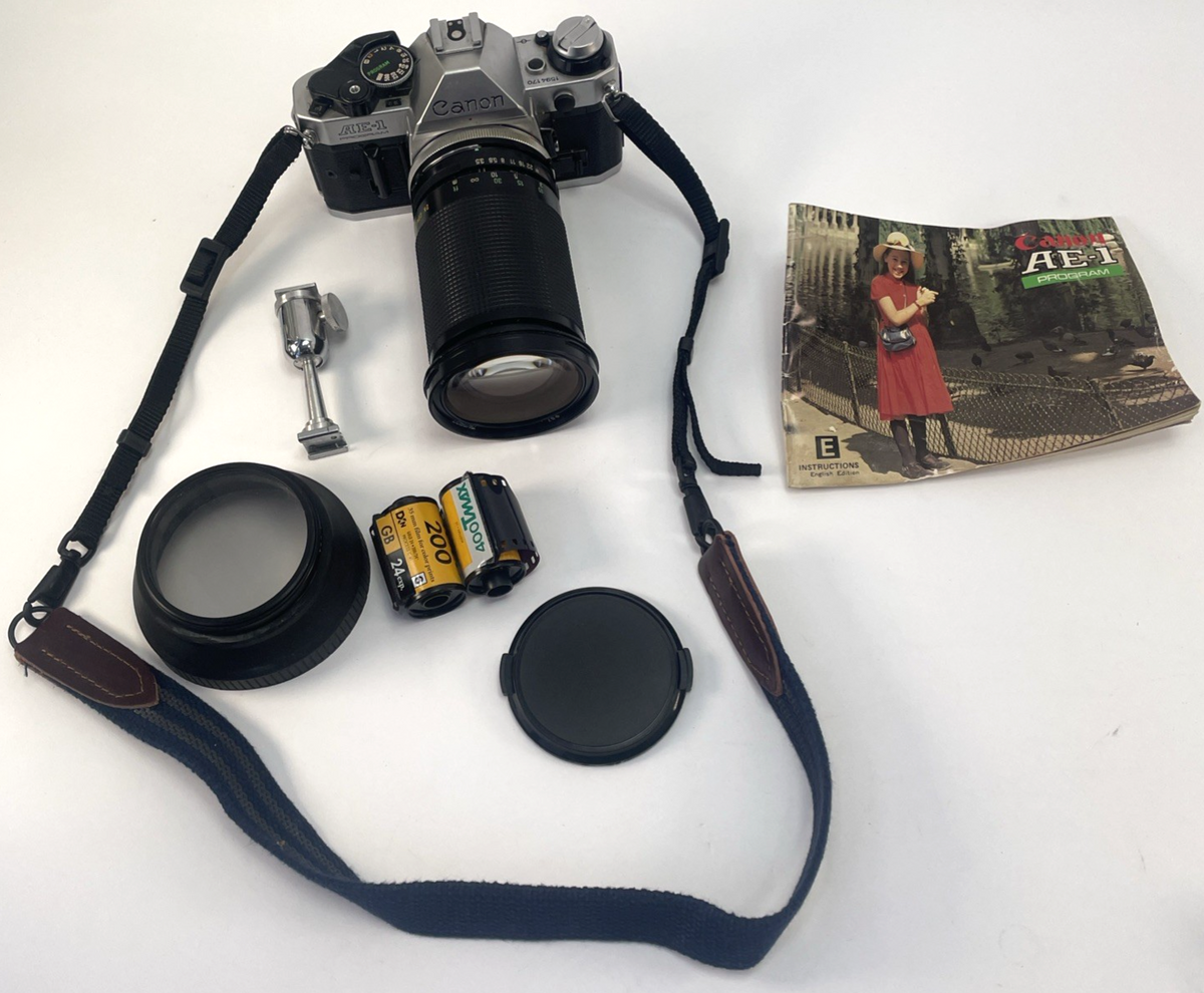 Canon AE-1 Program 35mm SLR Film Camera Tamron 35-135mm f/3.5-4.2 CF Tele Macro