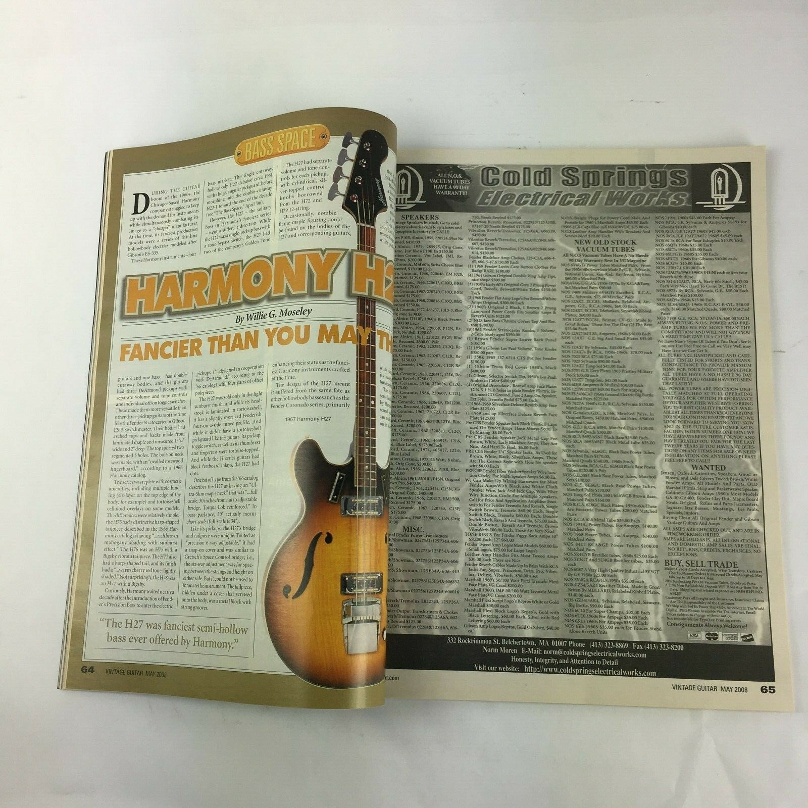 May 2008 Vintage Guitar MagazineDave Amato Johnny Hiland Harmony H27 Martin00-42