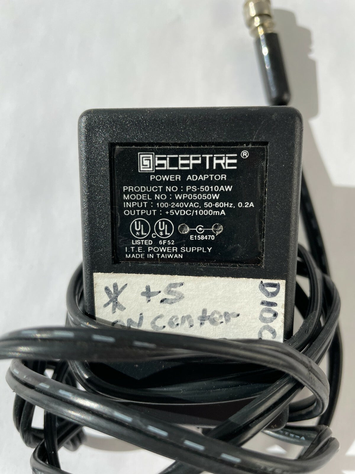 Genuine Sceptre Ac Adapter WP05050W Output 5 V 1000 mA Power Supply Adapter A81