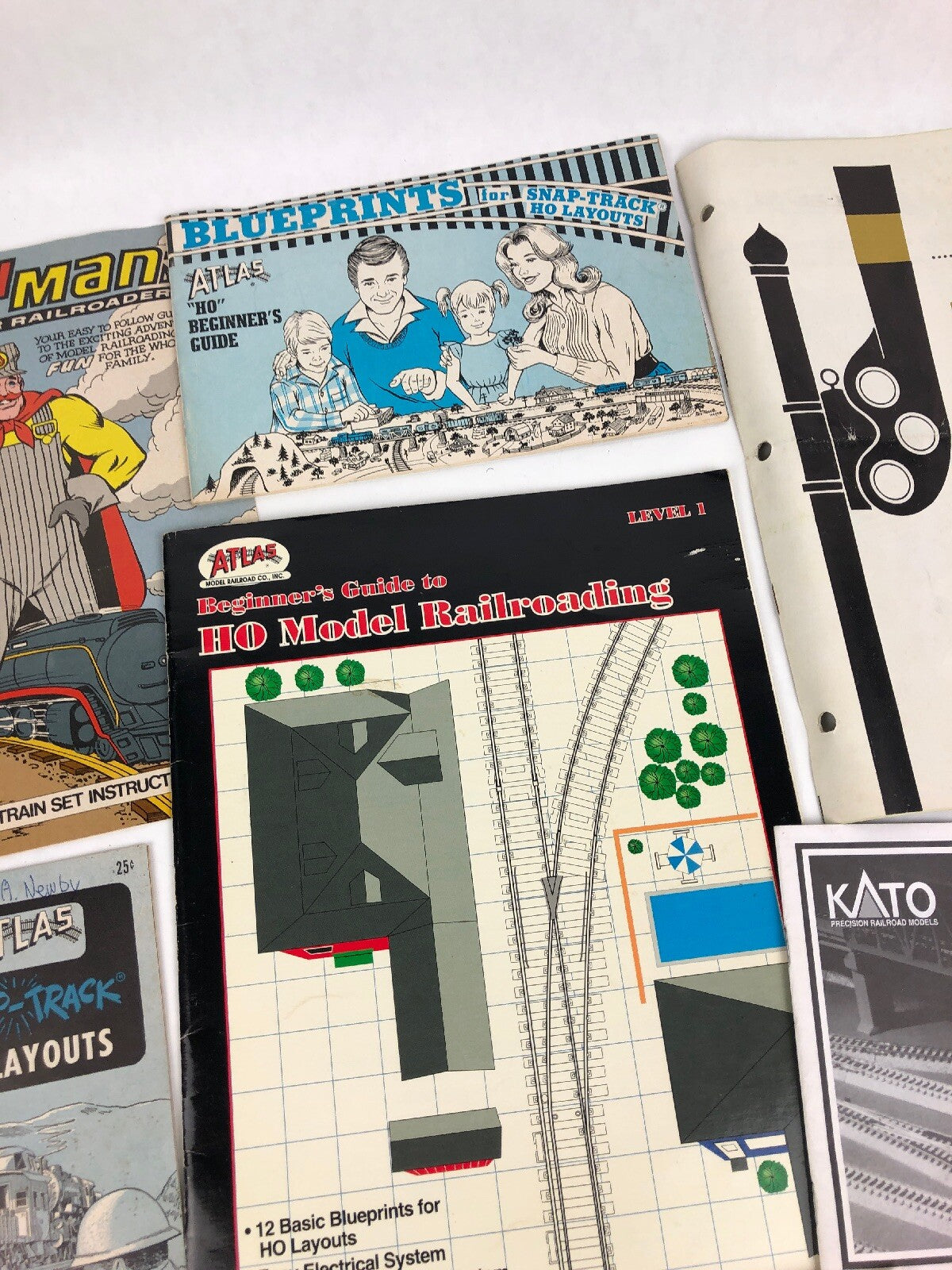 Vintage 60’s Atlas Train Blueprints for Snap-Track HO Layouts Booklets Bach Man