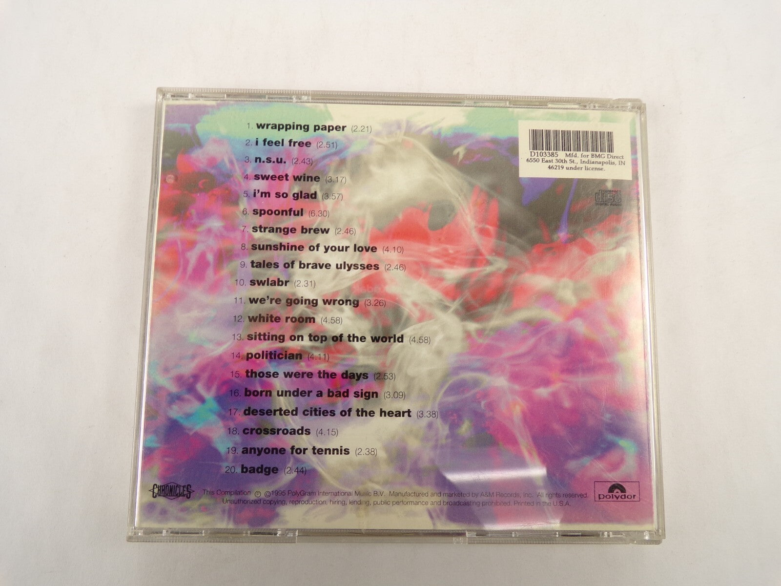 The Very Best Of Cream Wrapping PaperI Feel N S U Sweet Wine Im So Glad CD#54
