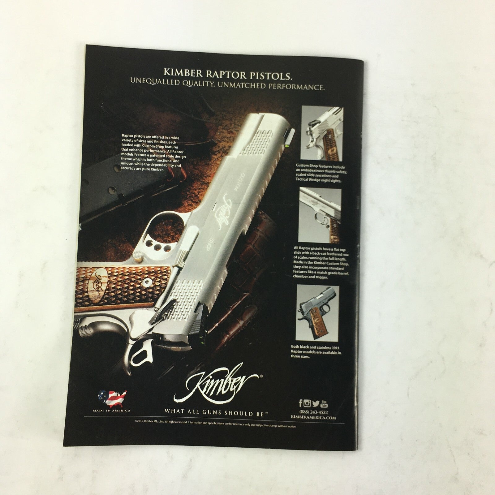 July 2015 American Rifleman Magazine Kimber's Adirondack Eastern Light  Weight
