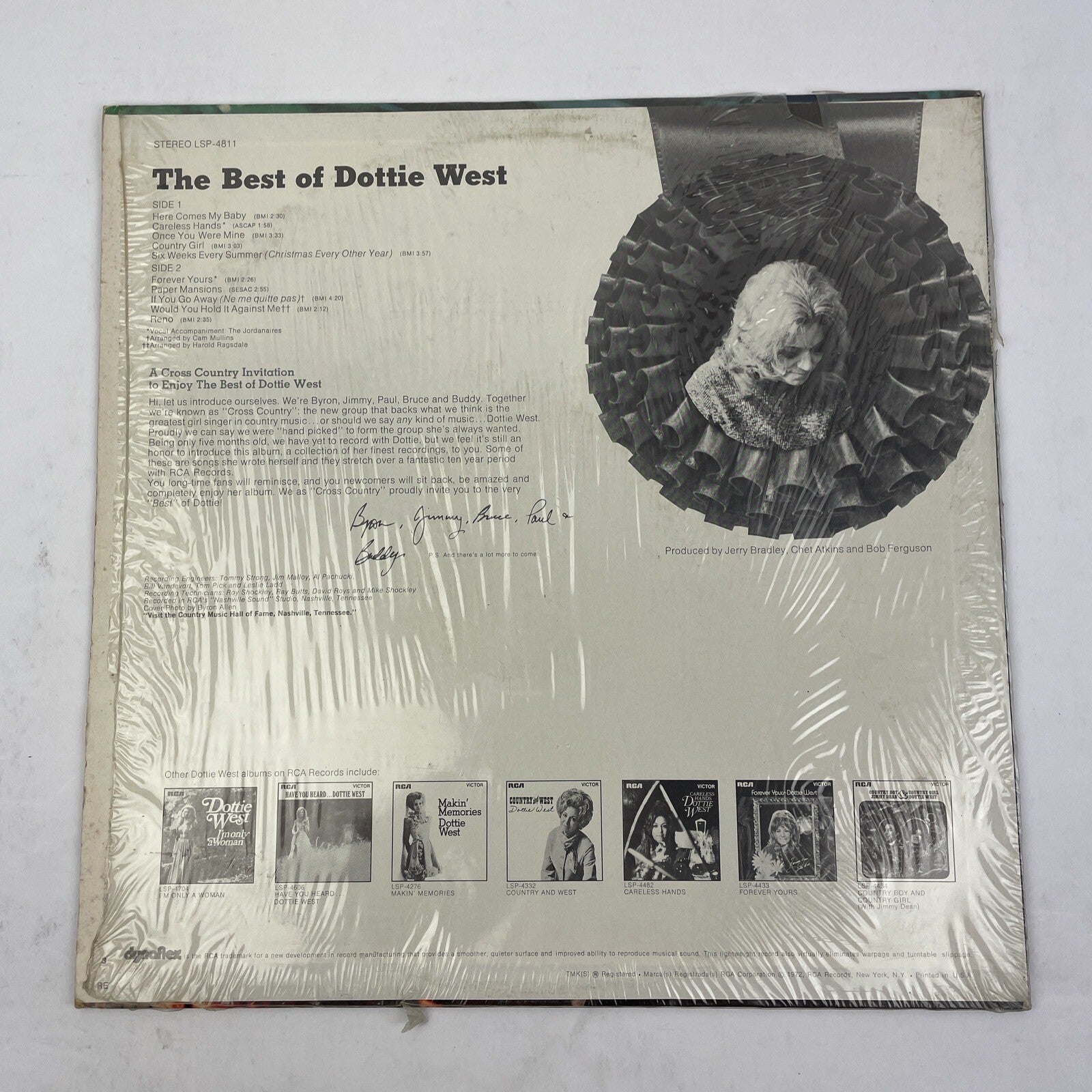 The Best Of Dottie West 1972 UK  Vinyl LP Here Comes My Baby Paper Mansions