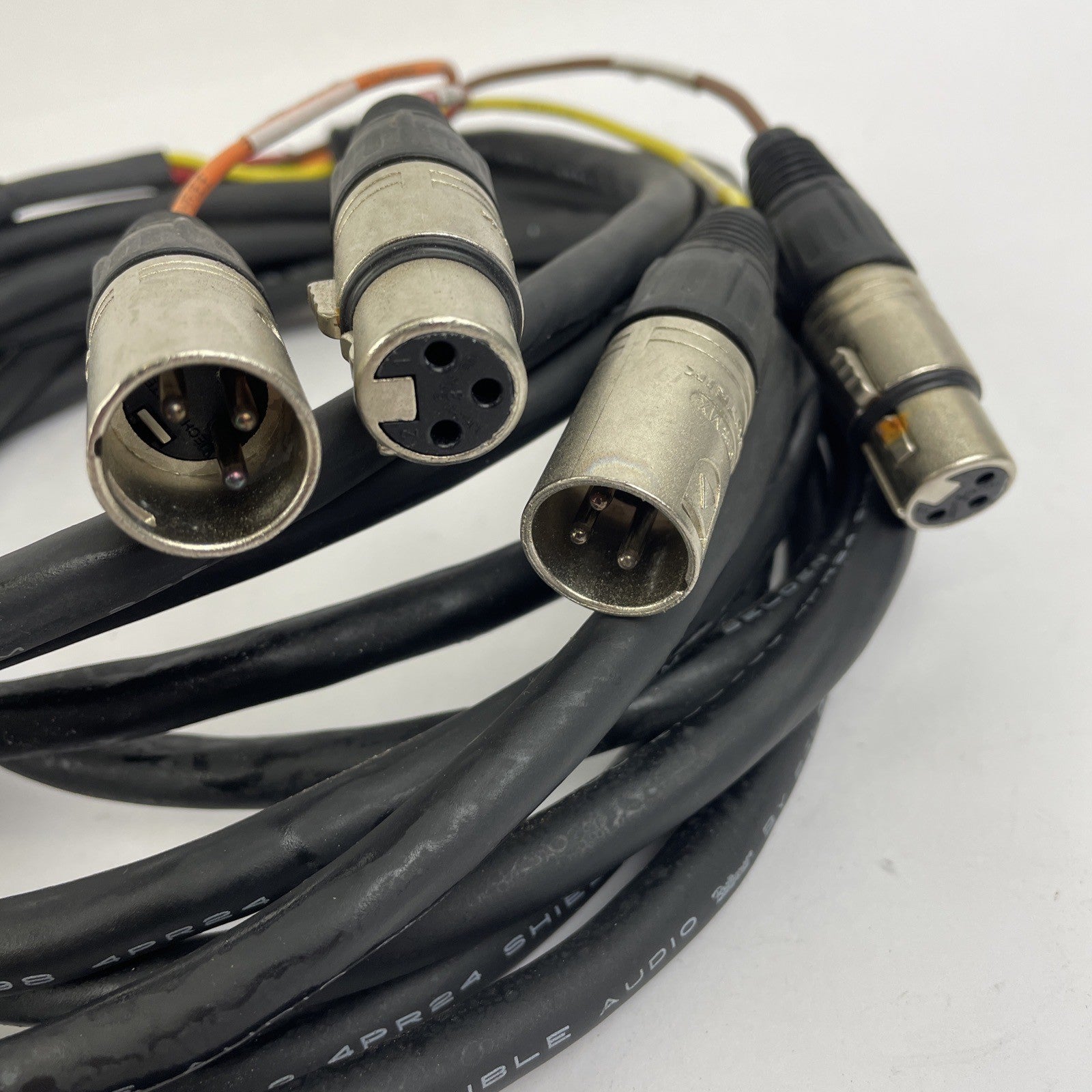 Belden 4 Channel Male 1/4" Phone - 3-Pin Neutrik XLR MALE FEMALE Snake Cable 20'