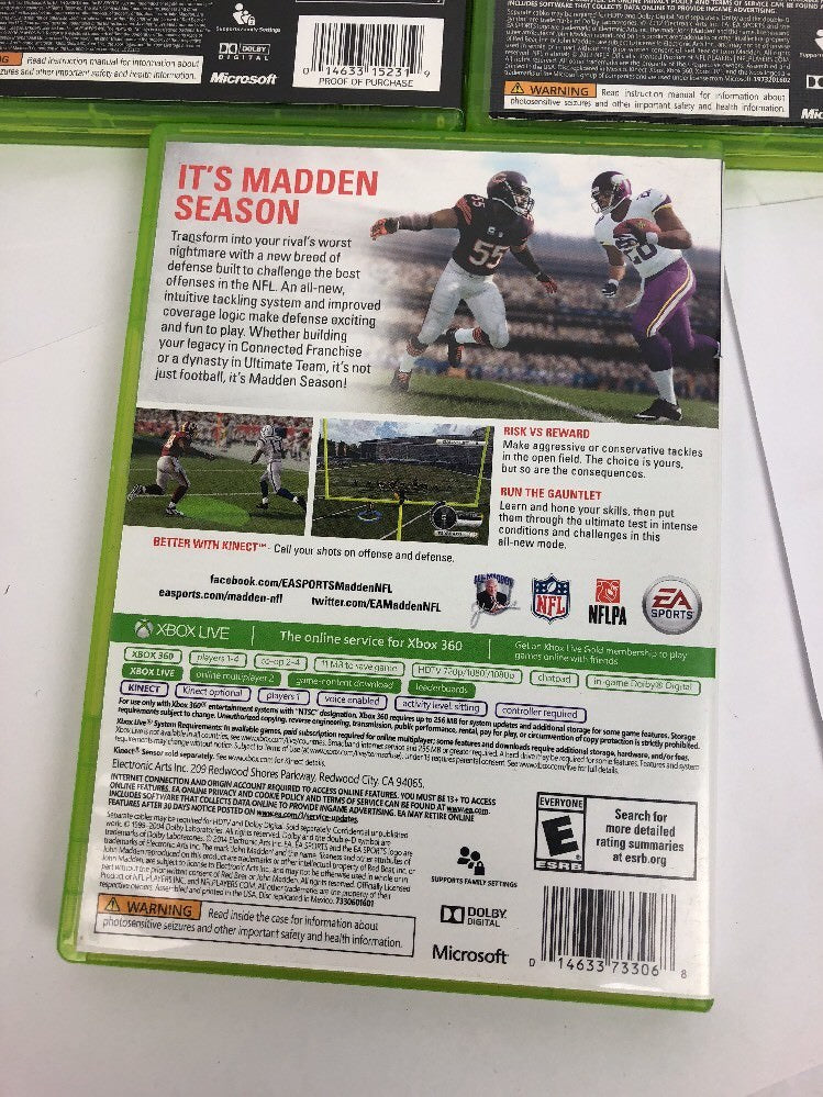 Madden NFL 07 (Microsoft Xbox 360, 2006) Complete 2013 2015 Bundle