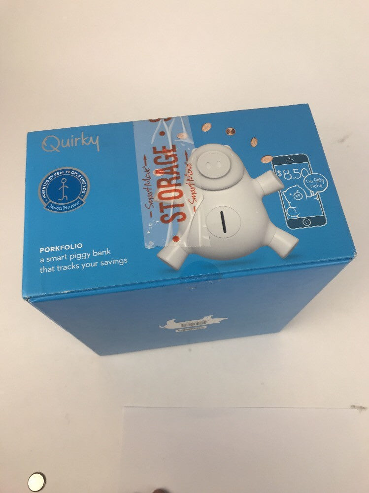 Quirky Porkfolio Smart Electronic Piggy Bank White Wifi App - Track Your Savings