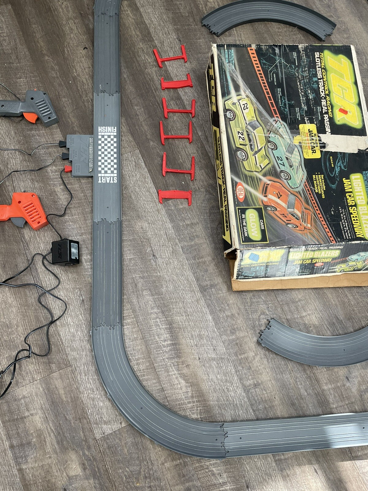 TCR Super Jam Can-Am Race Set - Ideal Toys 1979 Slotless Track Complete In Box