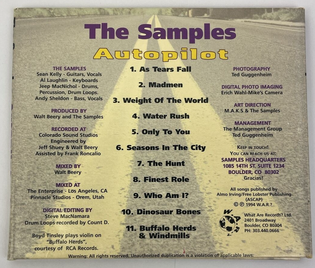 " THE SAMPLES " Digital Audio CD - Autopilot - What are Records? 1994          S