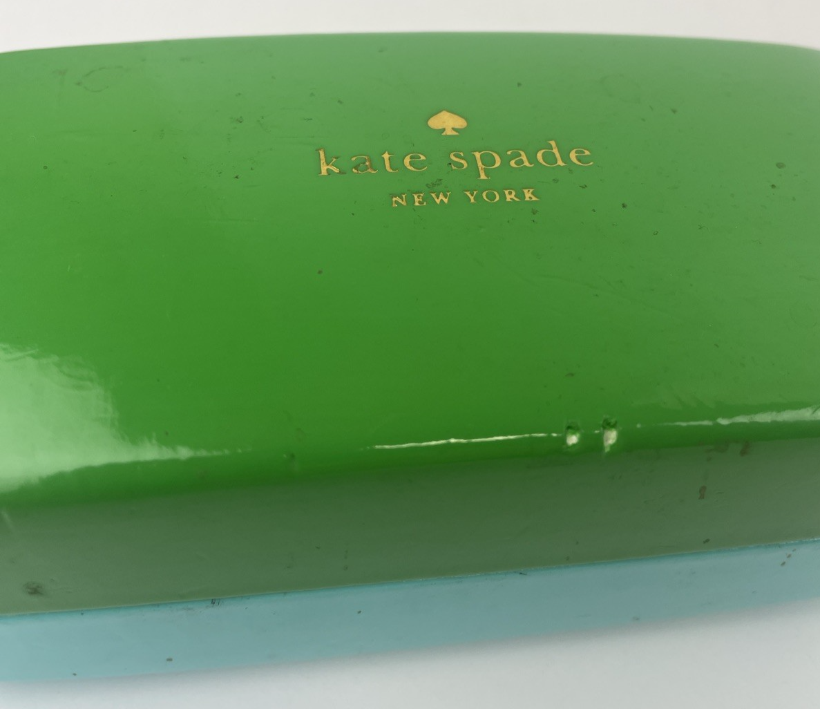 Kate Spade Glasses Sunglasses Case Blue Green Designer New York Hard Shell Felt