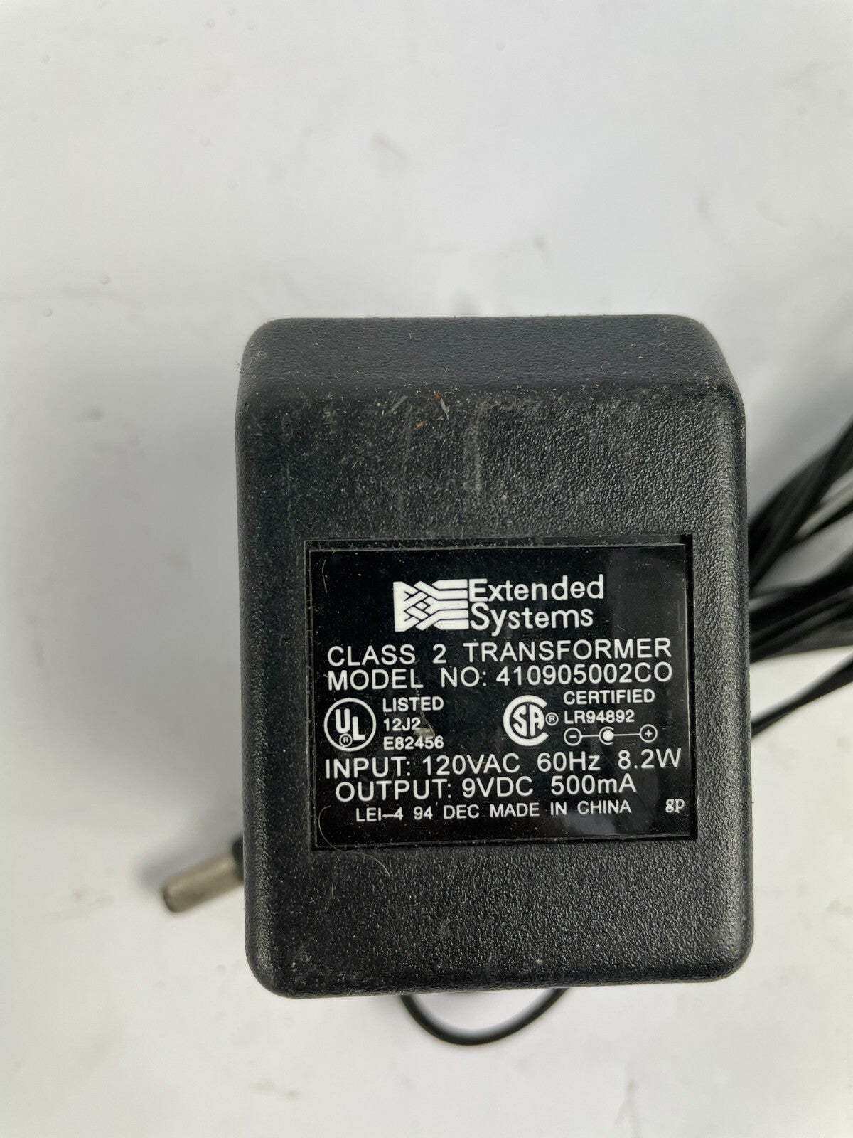 Genuine Extended System 410905002CO Output 9 V 500mA Power Supply Adapter A59
