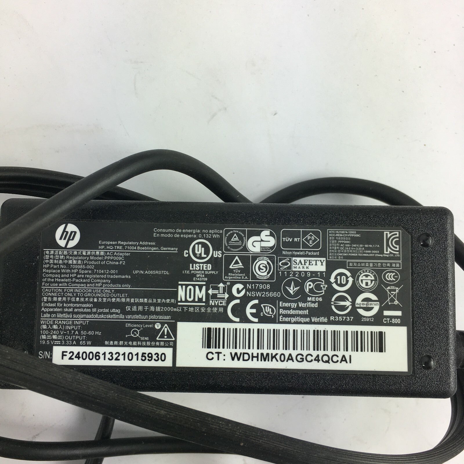 Genuine HP PPP009C Output 19.5V 3.33A Power Supply Adapter A52