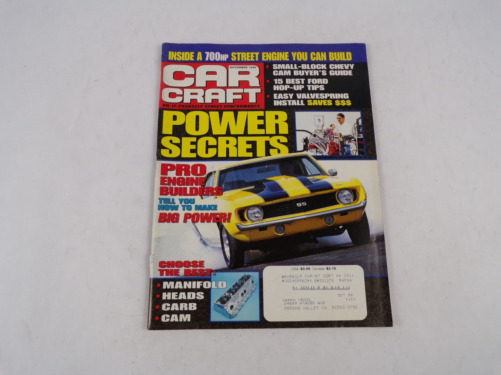 November 1996 Car Craft Power Secrets Inside A 700HP Street Engine You Can Build