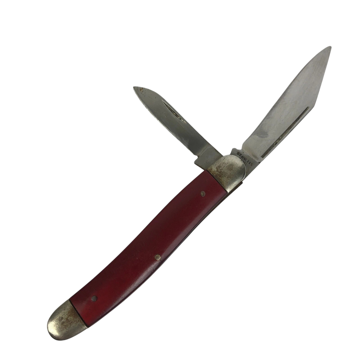 Vintage Red Pearl Pocket Knife 2.25" Inch Blade marked Stainless Steel JAPAN