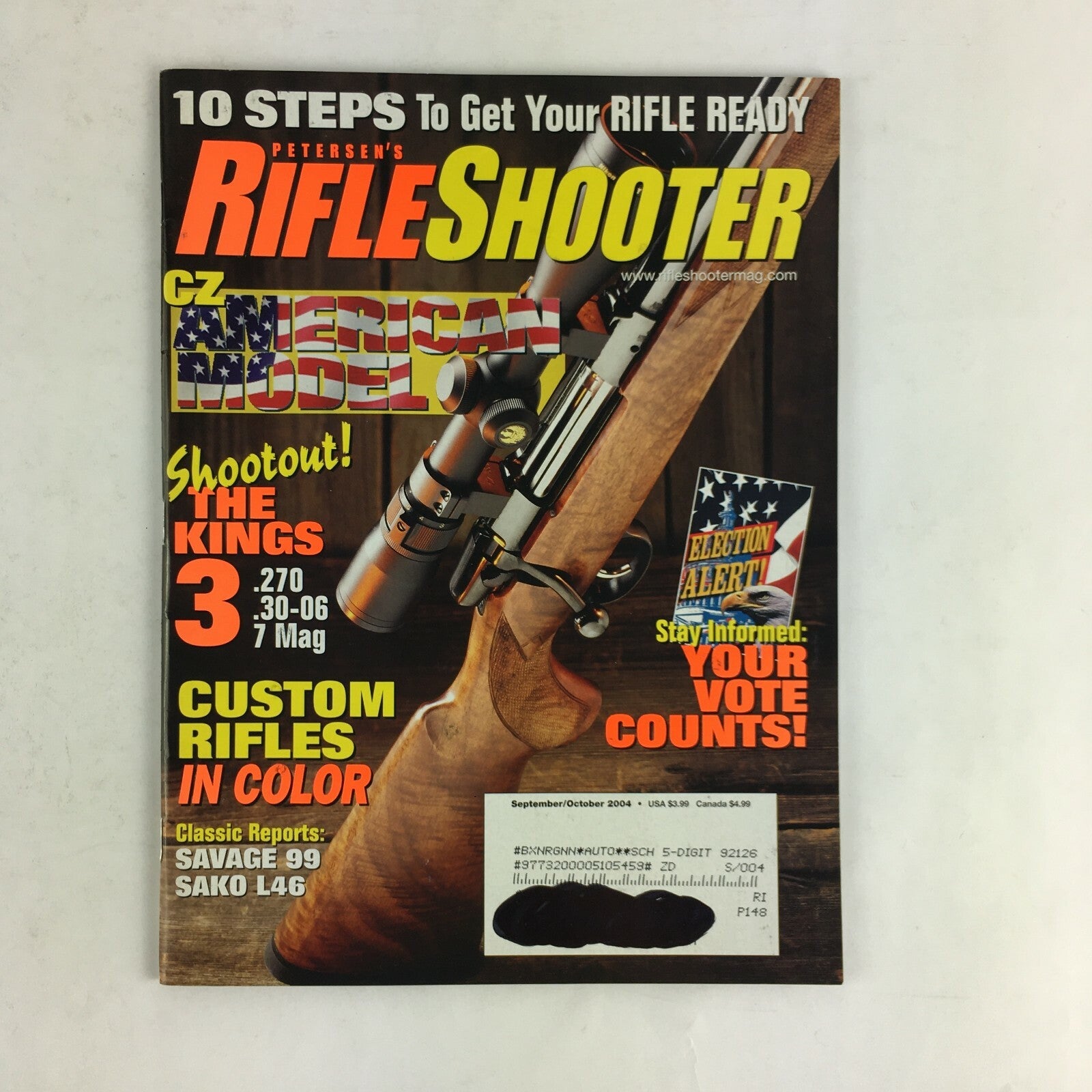 October 2004 Rifle Shooter Magazine The Kings 3 .270.30-06 7 Mag SAKO L46