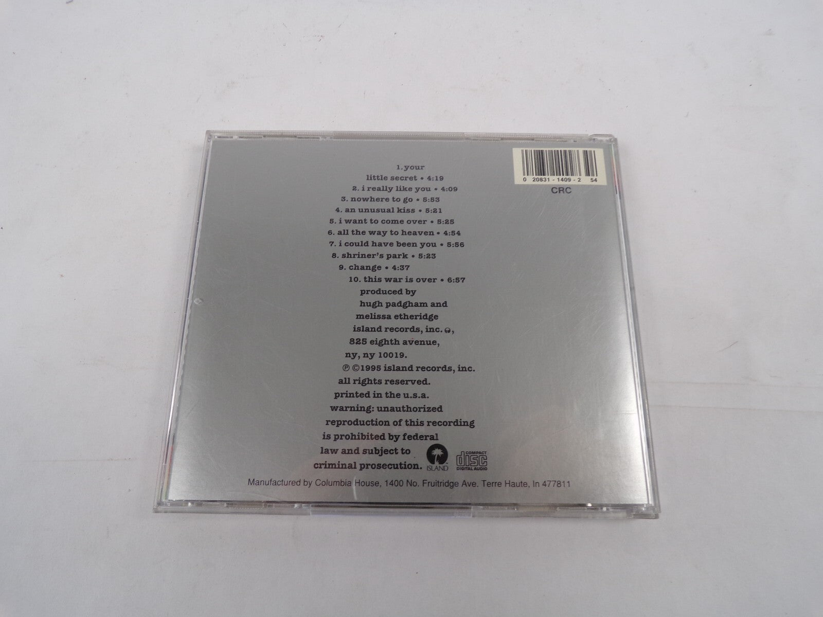 Melissa Etheridge Your Little Secret I Really Like You Nowhere To Go An CD#30
