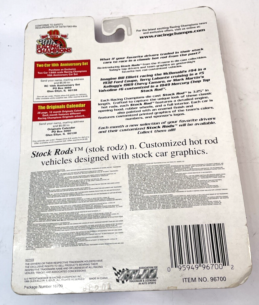 RACING CHAMPIONS NASCAR... STOCKS RODS - '63 CORVETTE - ISSUE NO 164 ( INV. 1 )