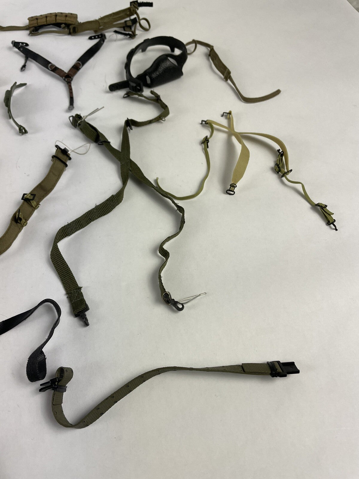 LOT OF 17 VTG 90s GI Joe Belt accessory harness ammo pouch suspender 12" Figures