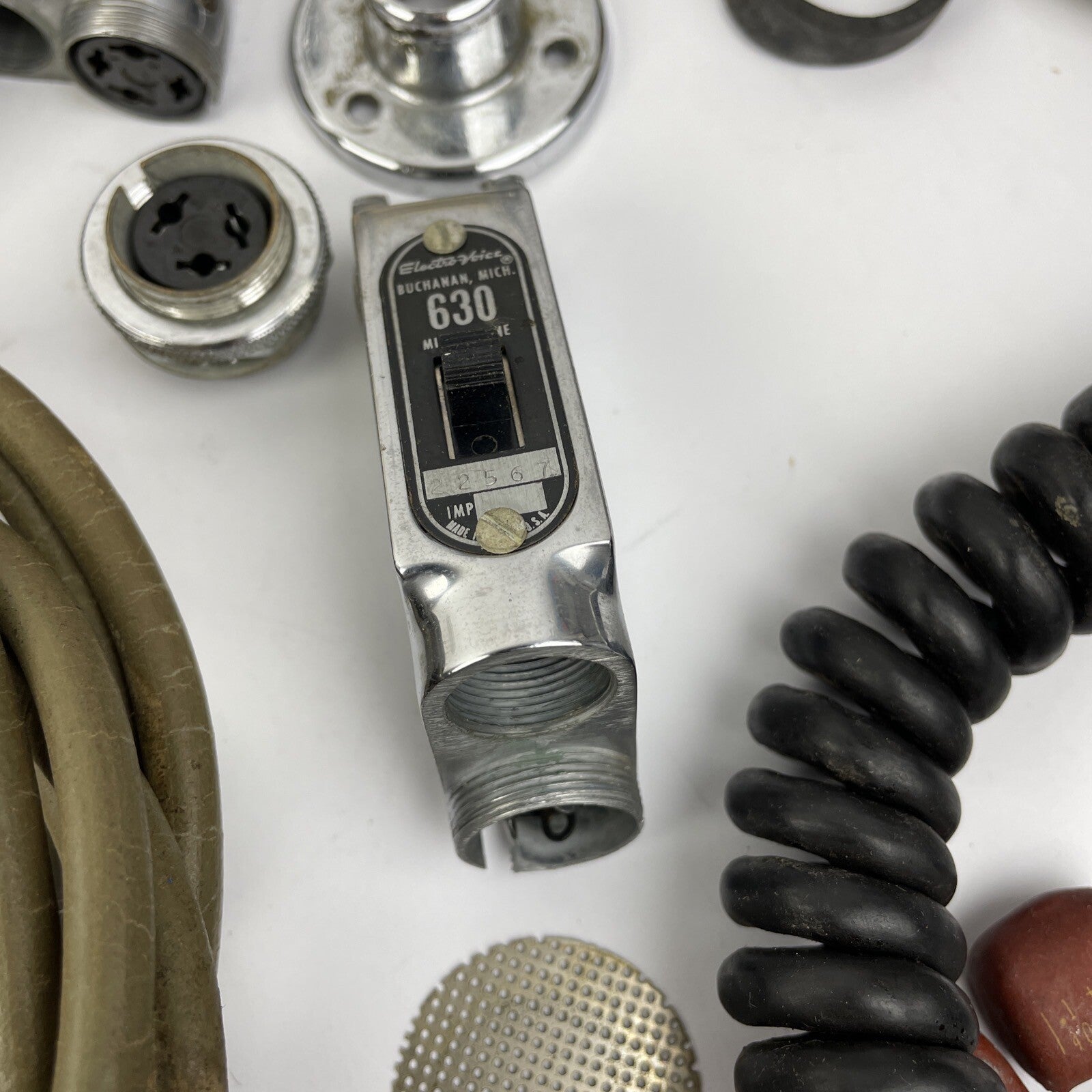 Vintage Motorola SHURE Horn Speaker Microphone Parts Lot - LOOK