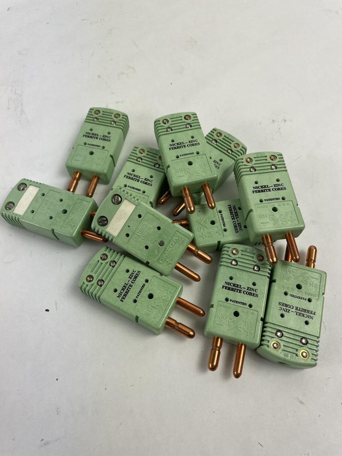 Lot of 11: Omega Male Nickel-Zinc Ferrite Core R/S Thermocouple Connector