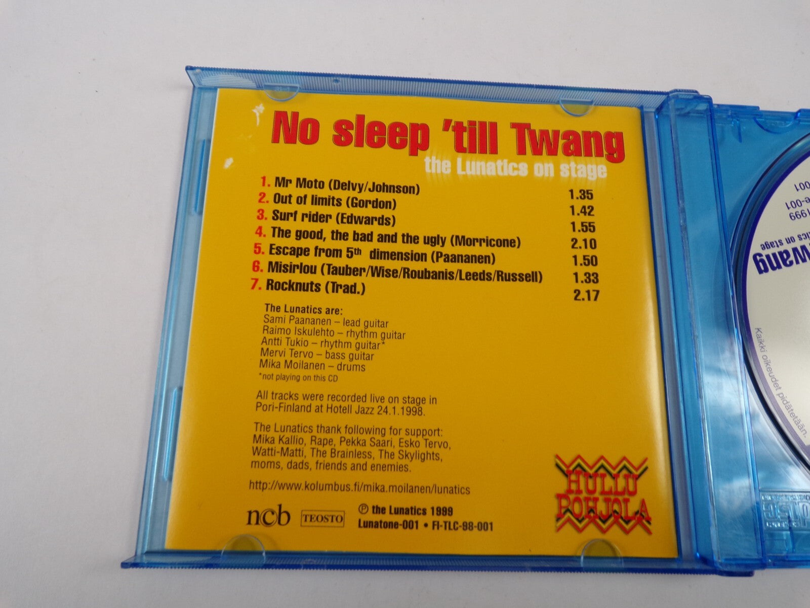 No Sleep Till Twang The Lunatics Mr Moto Out Of Limits Surf Rider Rocknuts CD#37