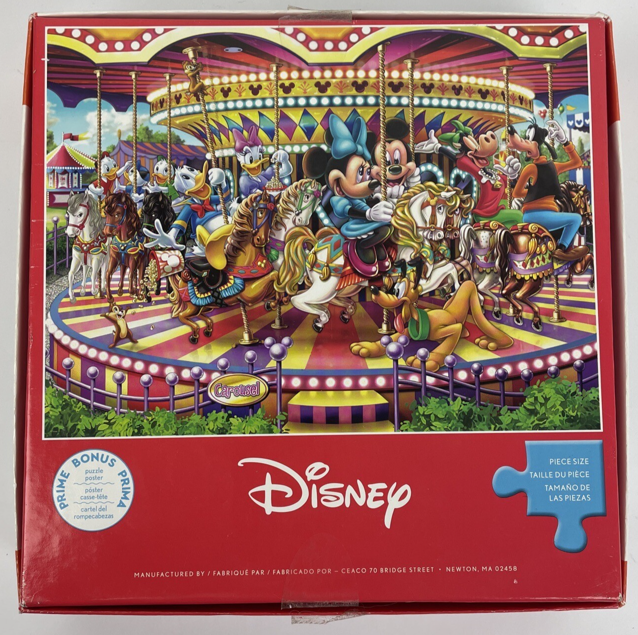 Disney 300 Piece Jigsaw Puzzle - All Disney Characters on Carousel Large Pieces