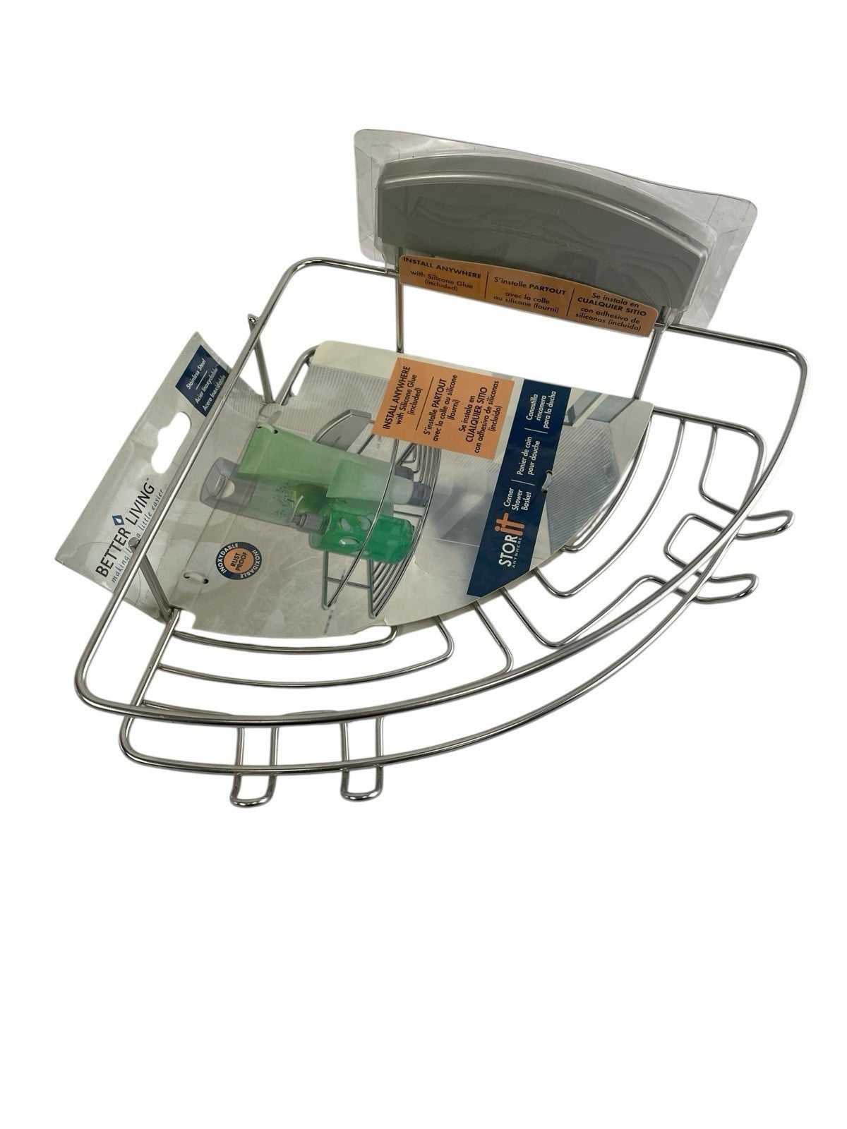 Better living Solid Brass Chrome plated 12” Corner Shower Basket X 3” Deep NEW