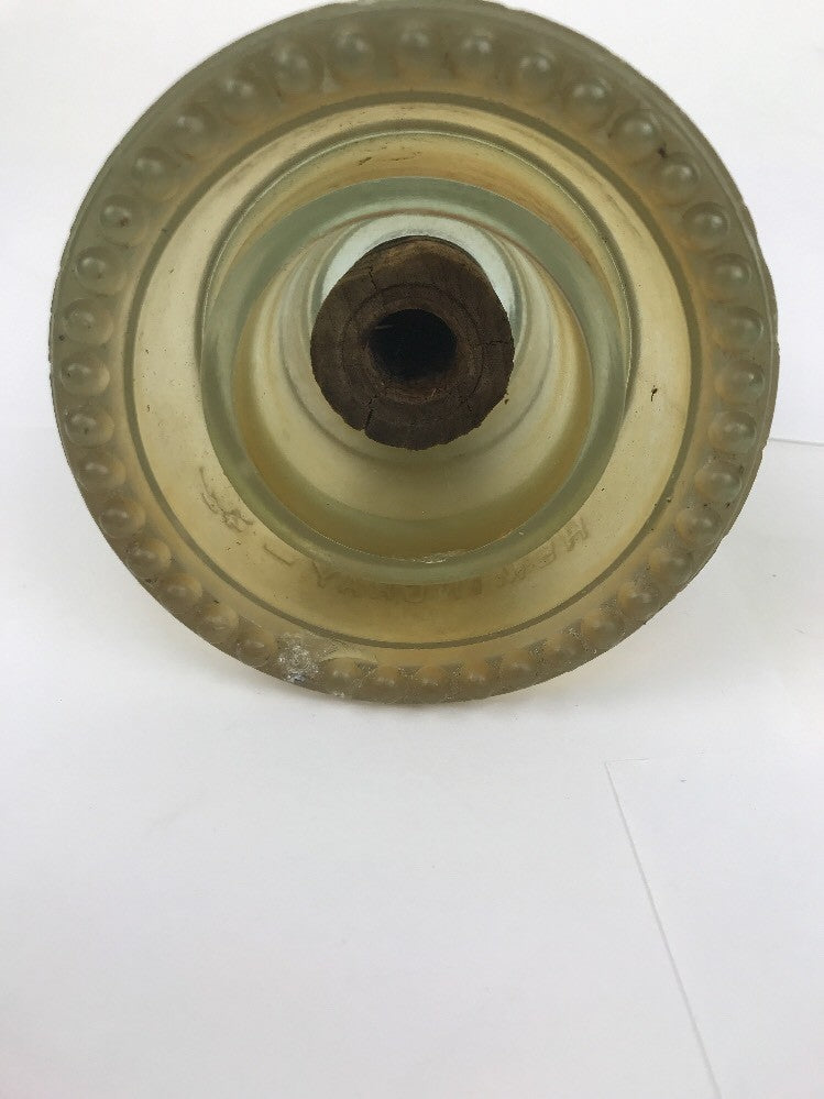 Clear #42 Hemingray glass insulator With Wood Core